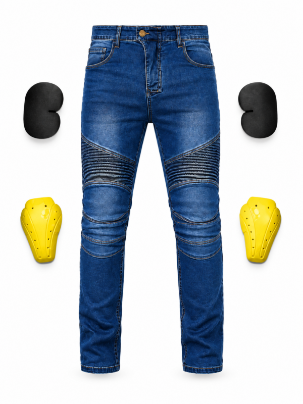 Blugi Moto Albastri Ranteos cu Protectii