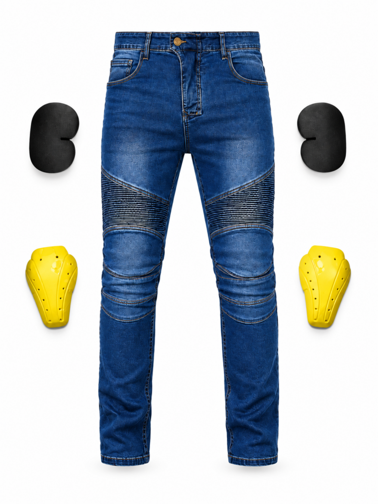 Blugi Moto Albastri Ranteos cu Protectii