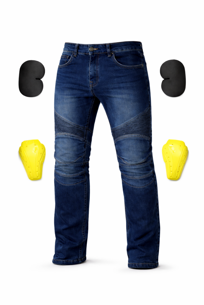 Blugi Moto Albastri Volero cu Protectii