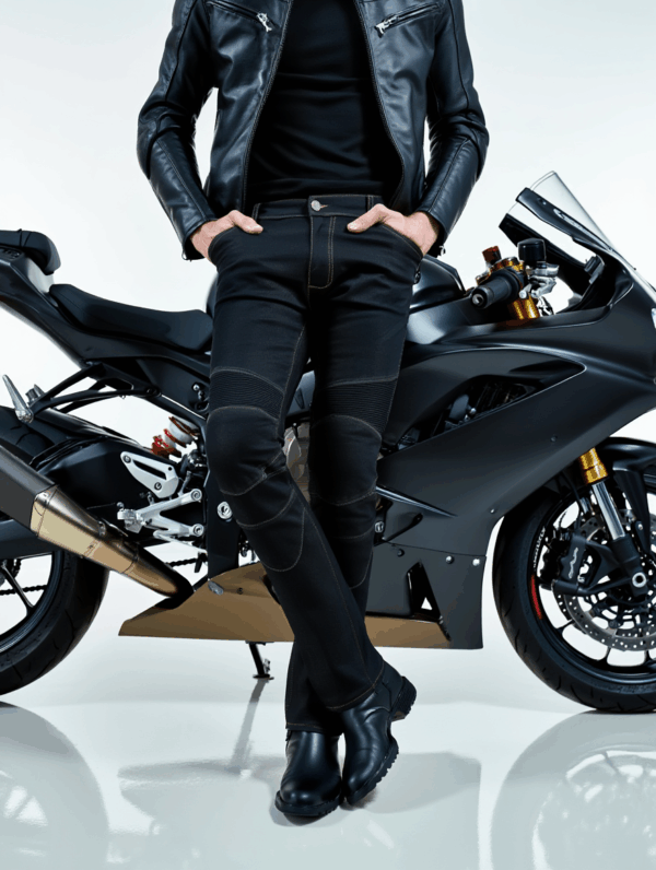 🏍️ Blugi Moto Negri cu Protecții CE 2026