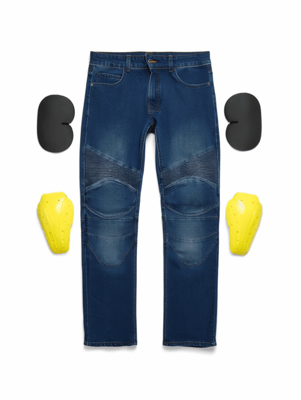 🏍️ Blugi Moto Albaștri cu Protecții CE 2026