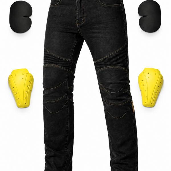 Blugi Moto Negri Ranteos cu Protectii