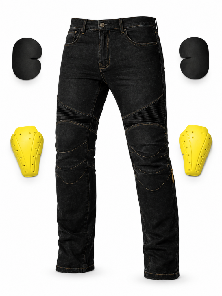 Blugi Moto Negri Ranteos cu Protectii