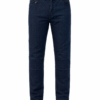 Blugi moto bărbați albastri cu design casual și protecții discrete