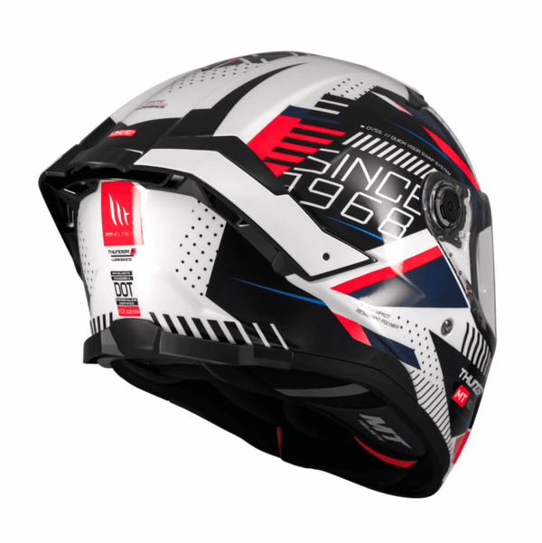 Cască moto integrală MT Thunder 4 SV Luminence A7 Alb/Rosu/Albastru lucios