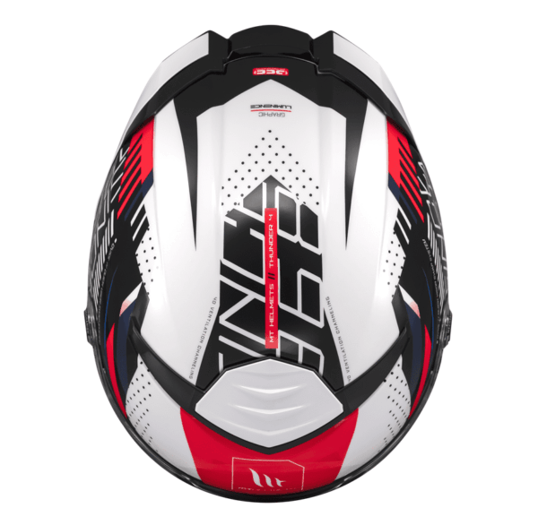 Cască moto integrală MT Thunder 4 SV Luminence A7 Alb/Rosu/Albastru lucios