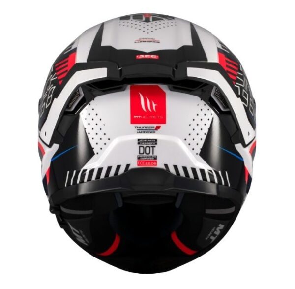 Cască moto integrală MT Thunder 4 SV Luminence A7 Alb/Rosu/Albastru lucios
