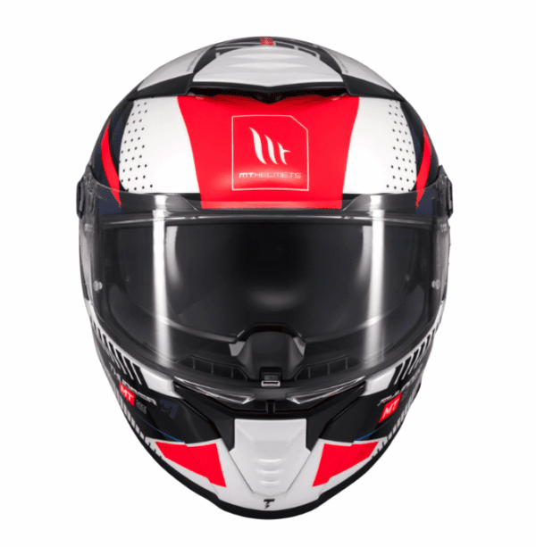Cască moto integrală MT Thunder 4 SV Luminence A7 Alb/Rosu/Albastru lucios