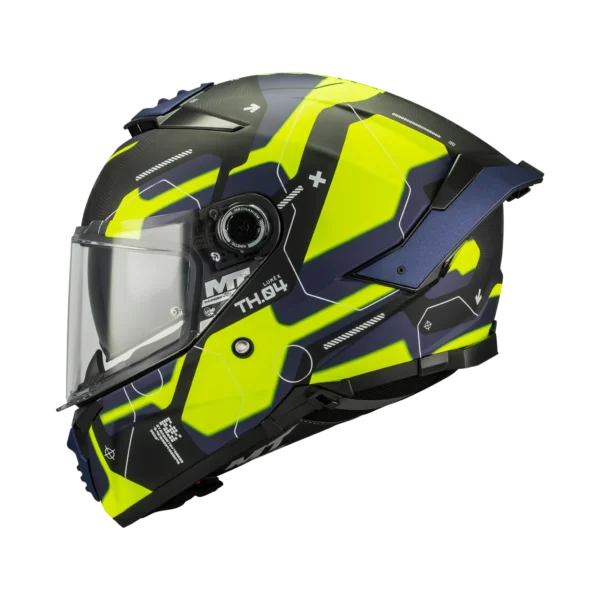 Casca moto integrala MT Thunder 4 SV Lumex B27 Albastru/Galben Mat