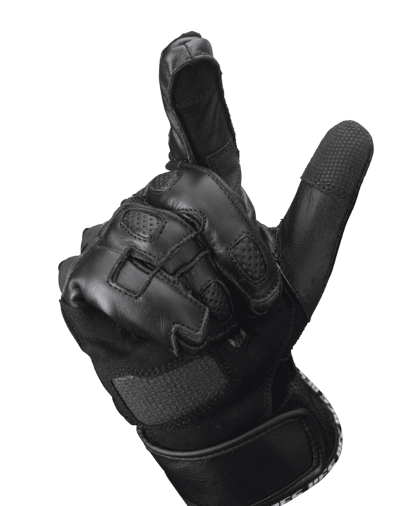 Mănuși Moto Lungi din Piele PES cu Protecții TPU, Touchscreen și Ventilație – Negru