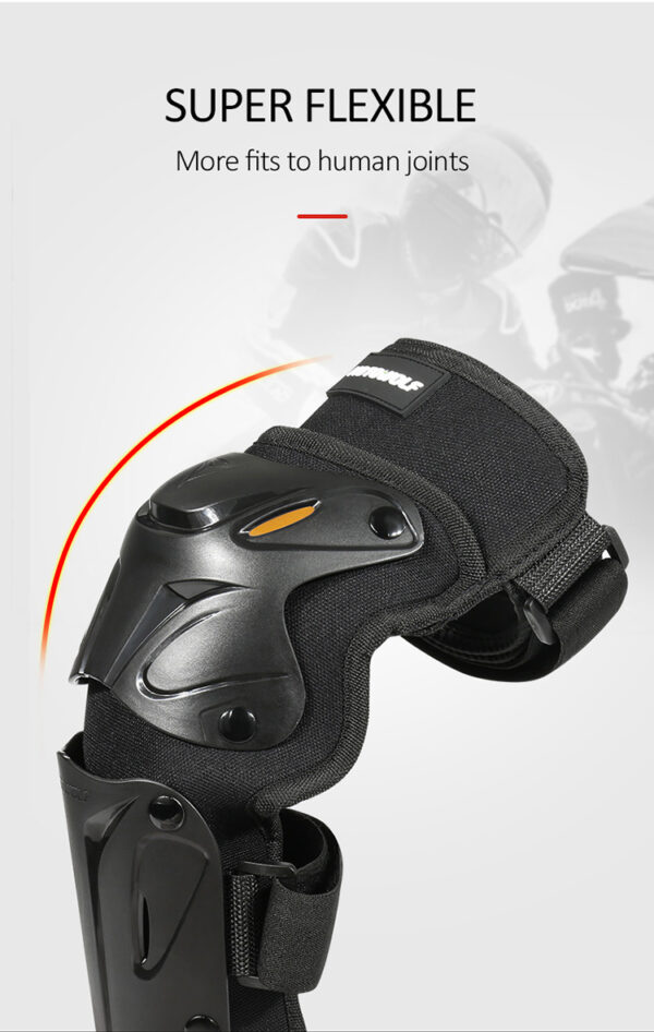Set genunchiere și cotiere moto Motowolf, reglabile, prindere Velcro cu eliberare rapidă, ventilate, protecție Shell certificată CE, model 1010 Long