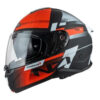 Cască moto NZI Combi 3 Duo Metric negru roșu alb, design modular și vizieră solară integrată