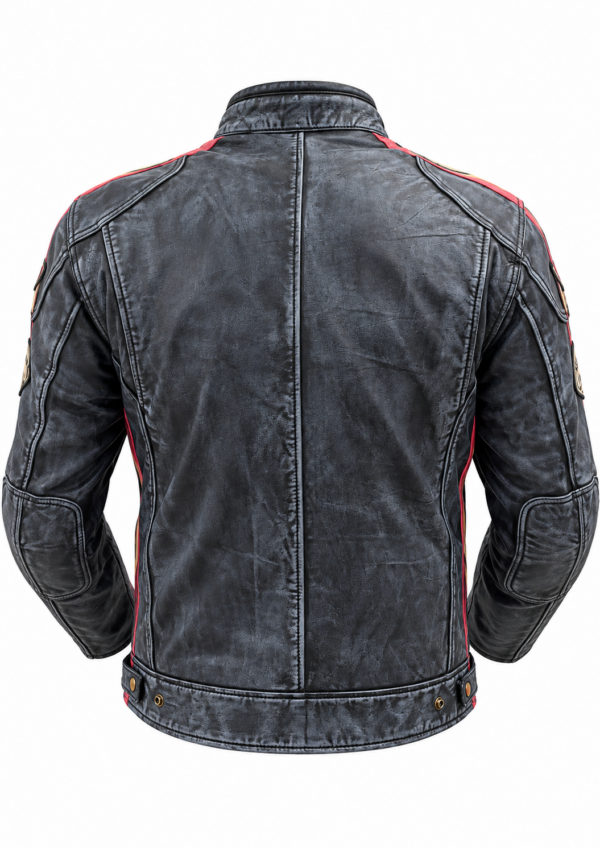 Geaca Moto Stima Blue - Piele naturala, Protectii CE