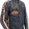 Geaca Moto Stima Blue - Piele naturala, Protectii CE